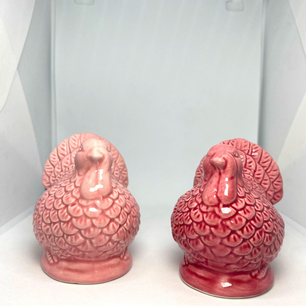 Target Bullseye Pink Turkeys Turkey Thanksgiving Salt & Pepper Shakers set of 2